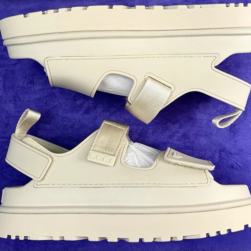 NWB Women Ugg Goldenglow Slide Sandal Sea Salt #1152685 (Size 11)